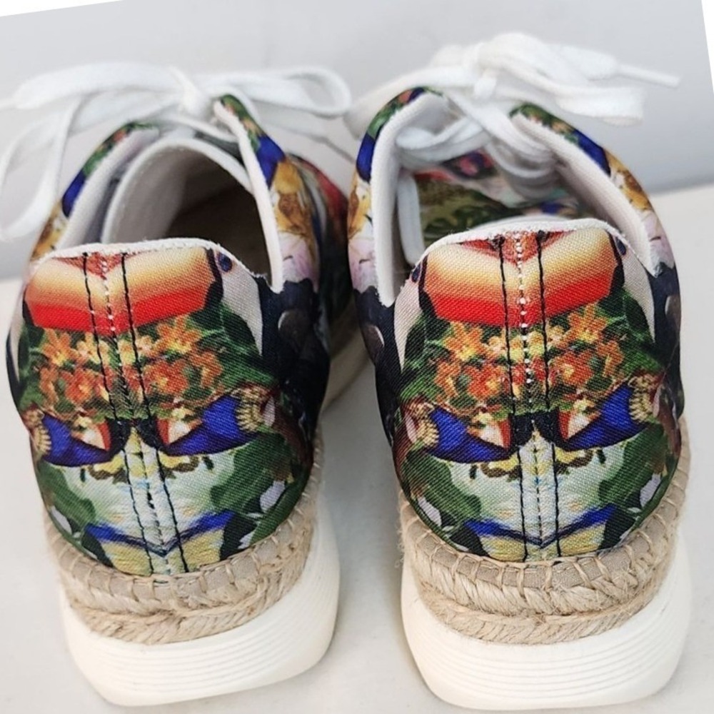 Azura European Luxury Tropical Toucan Print Espadrille Platform Sneakers 38 - Picture 6 of 6